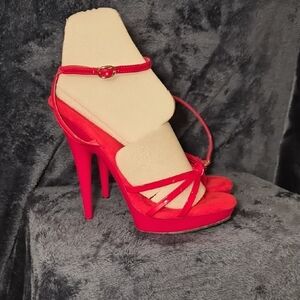 Elegant Red Strappy Heels